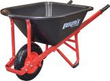RED W/BARROW with POLY TRAY WIDE PNEUMATIC WHEEL
