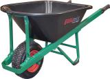 GREEN WBARROW with POLY TRAY WIDE PNEUMATIC WHEEL