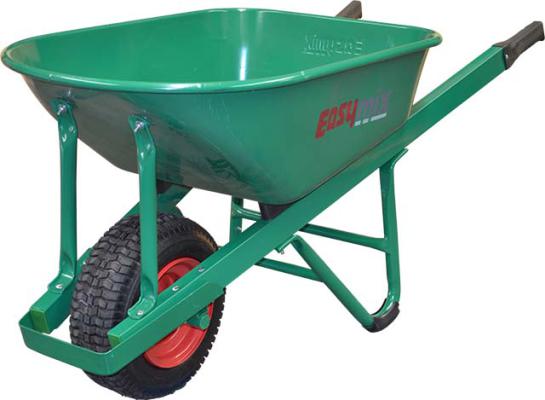 GREEN W/BARROW STEEL TRAY TIMBR HDL WIDE F/F WHEEL