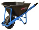 BLUE W/BARROW HD POLY TRAY WIDE FLAT FREE WHEEL